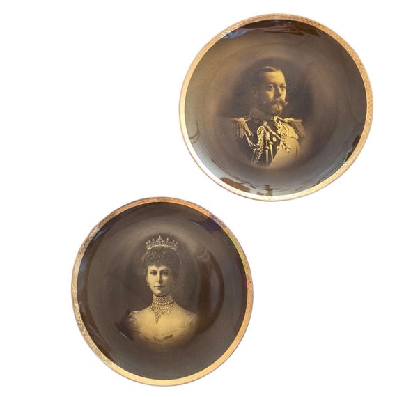 Antique Ridgways Coronation Plates | King George V Queen Mary Commemorative Set