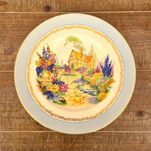 CLARICE CLIFF Newport Pottery Plate  | 1920-30s | Made In England | Collectible | Art Deco Ceramic Plate