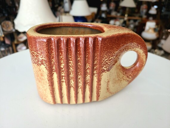 Modernist Vase by Robert Rigon for Bertoncelli Ceramiche of Italy | 1960s Sculptural Ceramuc Jug | Havana Screziato Glaze | Collectible MCM