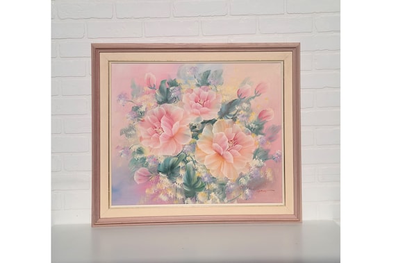 Vintage Still Life Oil Painting of Flowers ~ Signed and Framed ~ Floral Wall Art ~ Home Decor