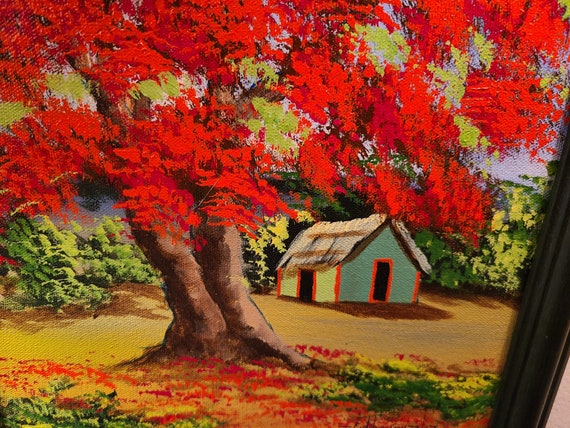 Vintage Framed and Signed Oil Painting | Landscape | Esteban Gonzalez | 1997 | Wall Art