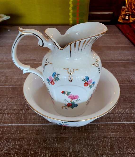 Mid Century Price Kensington Ceramic Wash Basin And Jug | 4119 | Made in England | 1960s | Collectible | Pottery | Home Decor