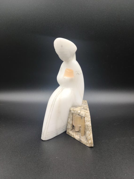 Vintage Marble And Alabaster Sculptural Figurine From The USSR | Collectible Soviet Era Figurine | Handcrafted Stone Carving