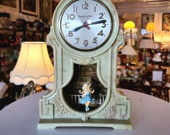 Mid Century MasterCrafters Electronic Mantle Clock | Swing Girl | 1950s | Collectible | Made in USA