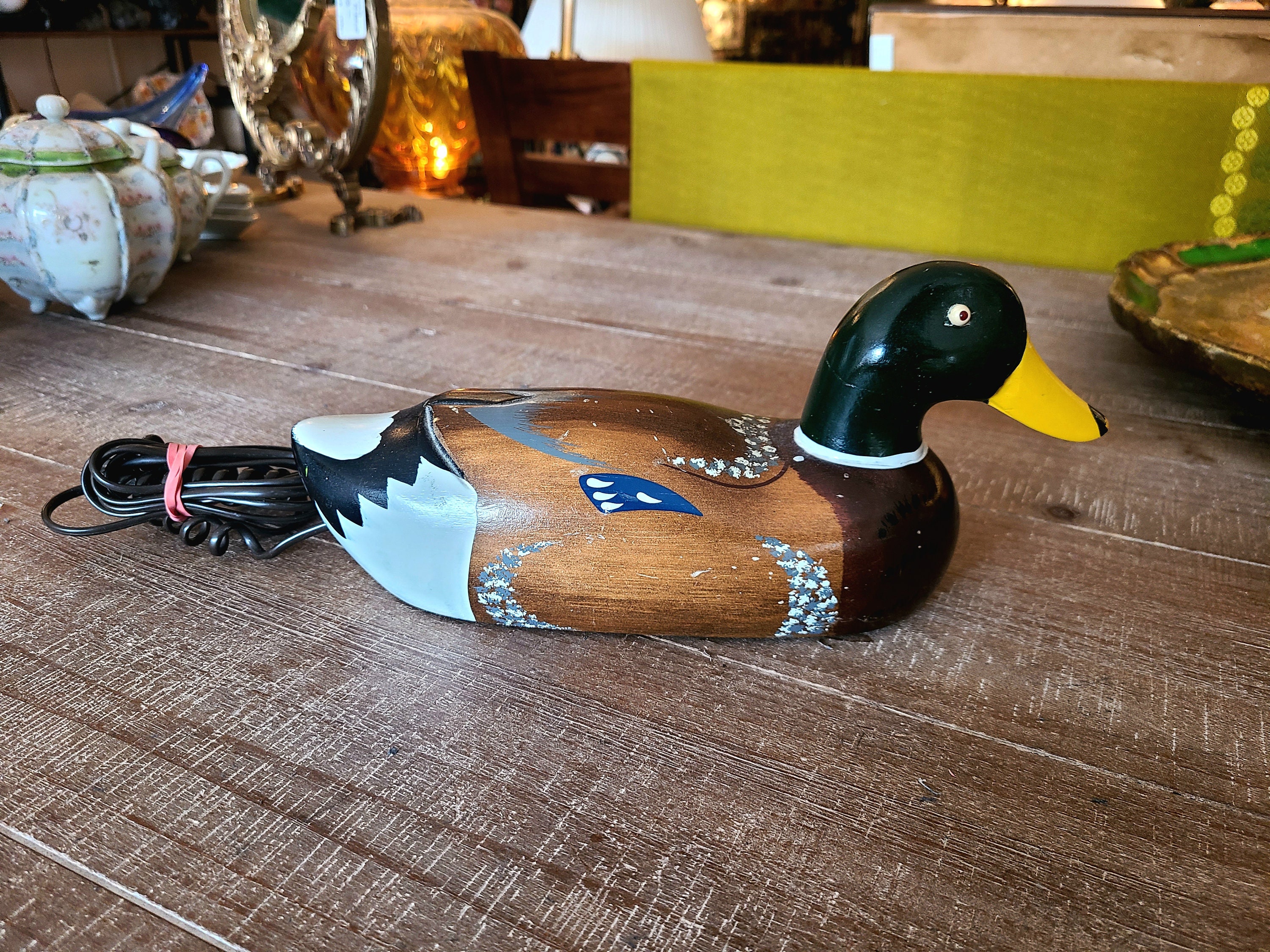 Telemania Duck Telephone | Wooden Mallard Duck Ground Line Phone