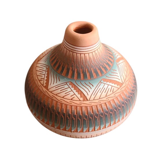 Vintage NAVAJO Dine Pottery Vase | Handcrafted | Handpainted | Collectible | Native American | Studio Art Pottery | Bud Vase | Home Decor