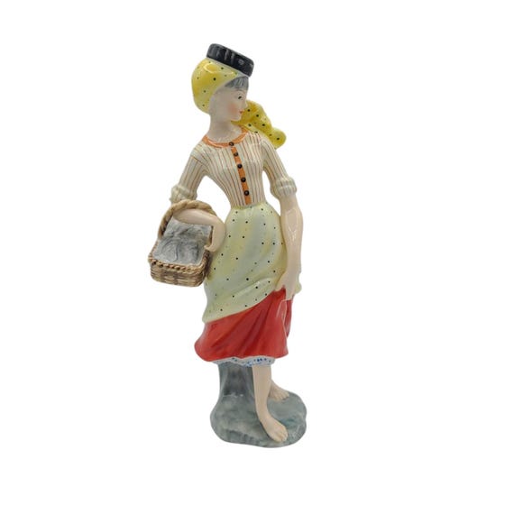 Rare Vintage Vista Alegre Porcelain Figurine | Varina | Fisherman's Daughter | Beira Litoral | Hand Painted | Highly Collectible