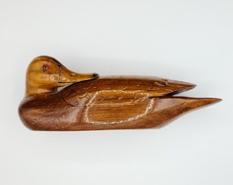 Vintage Wooden Duck Decoy ~ Hand Carved Wood Duck ~ Home Decor ~ Handmade Duck Decoy