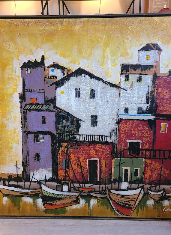 Retro Wall Art | 70s Reproduction of American Artist John Garee | Boats by Villa