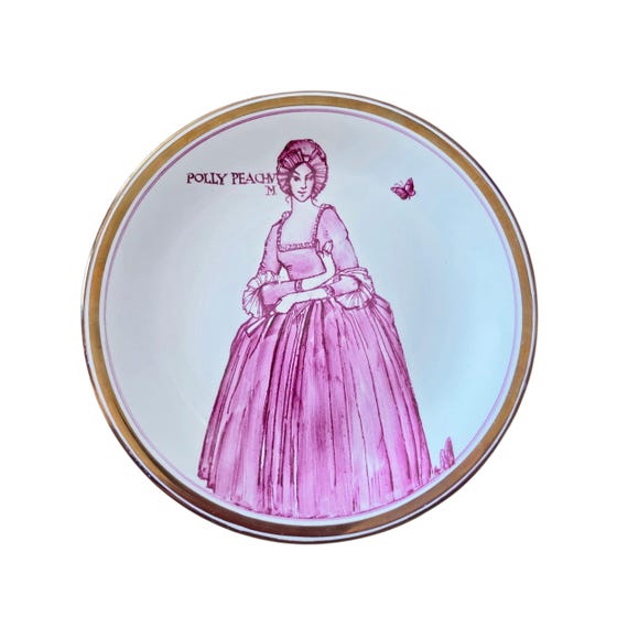 Vintage Polly Peachum Plate | Grays Pottery England 1950s Decorative Ceramic