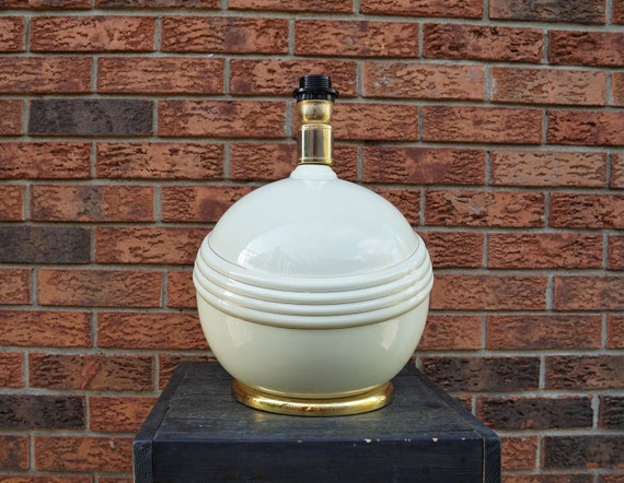 Vintage Ceramic Globe Table Lamp ~ Made in Italy ~ 1970s Italian Ceramic Lamp ~ Ceramic Globe Lamp