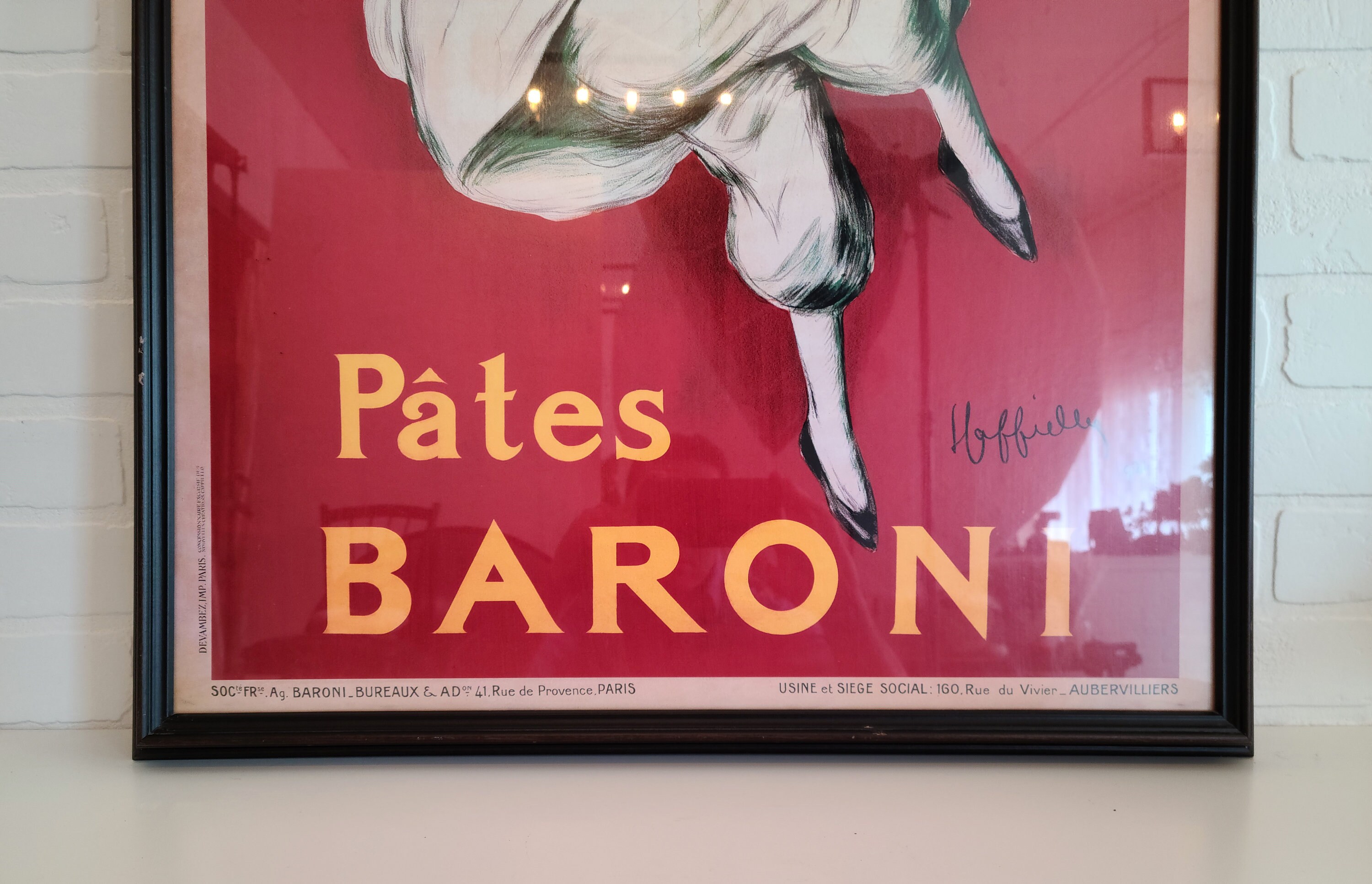 Vintage Framed Pates Baroni Poster by Cappiello Italian