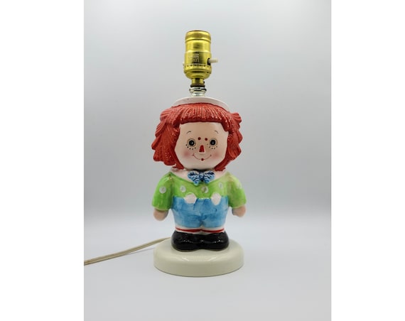 Vintage Patchdoll Lamp ~ Handpainted Metal Doll Table Lamp ~ Nursery Lamp ~ Collectible ~ Home Decor