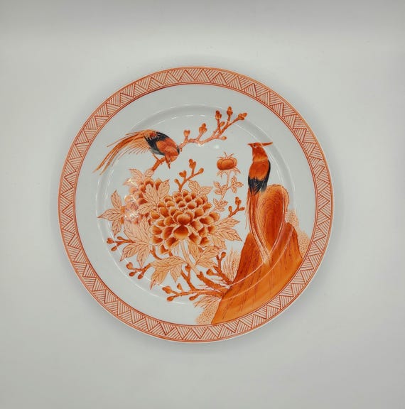 Vintage MACAU Porcelain Plate | Hand Painted | Macau Ware | 1970s | Decorative Collectors Plate | 10 Inches