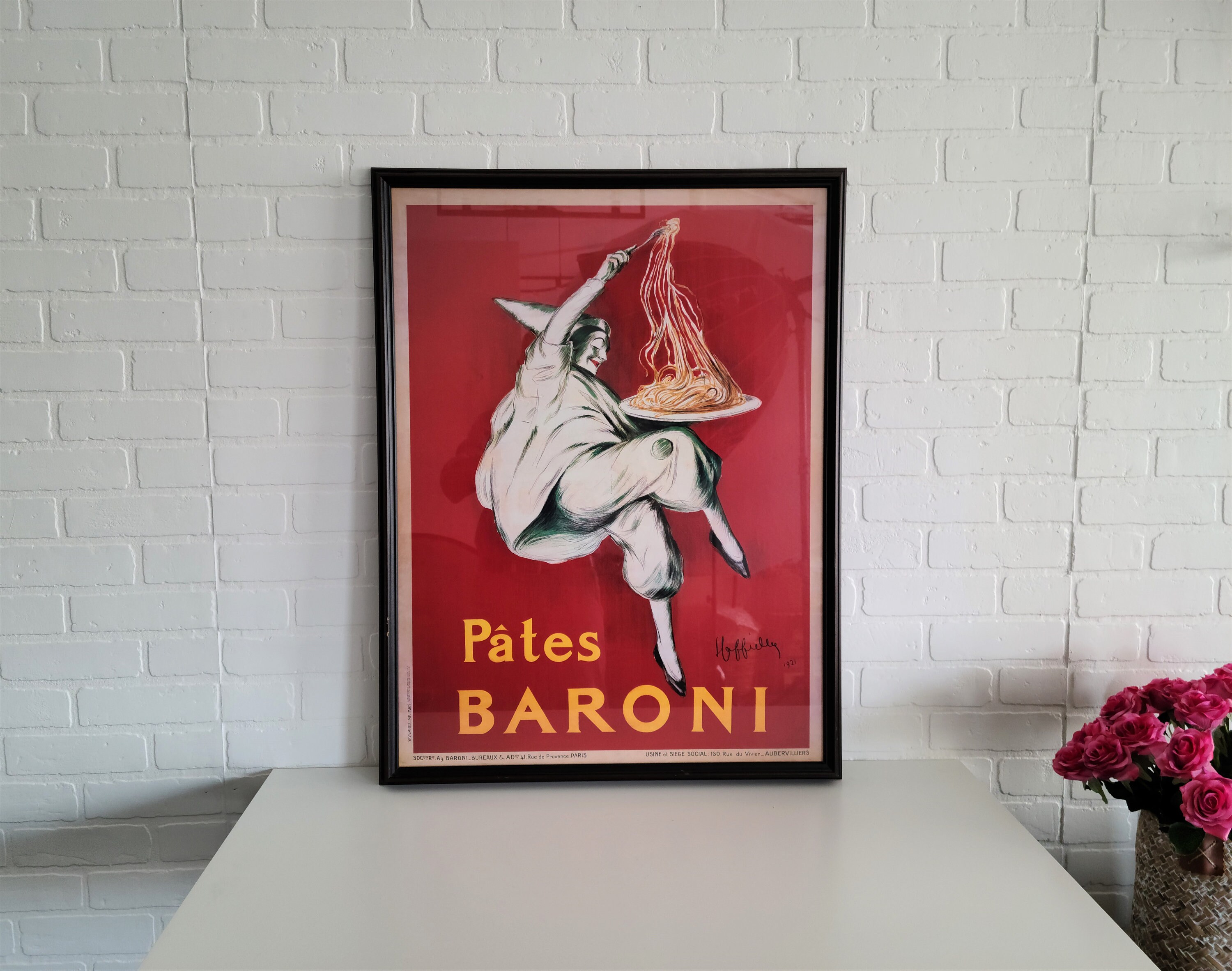 Vintage Framed Pates Baroni Poster by Cappiello Italian