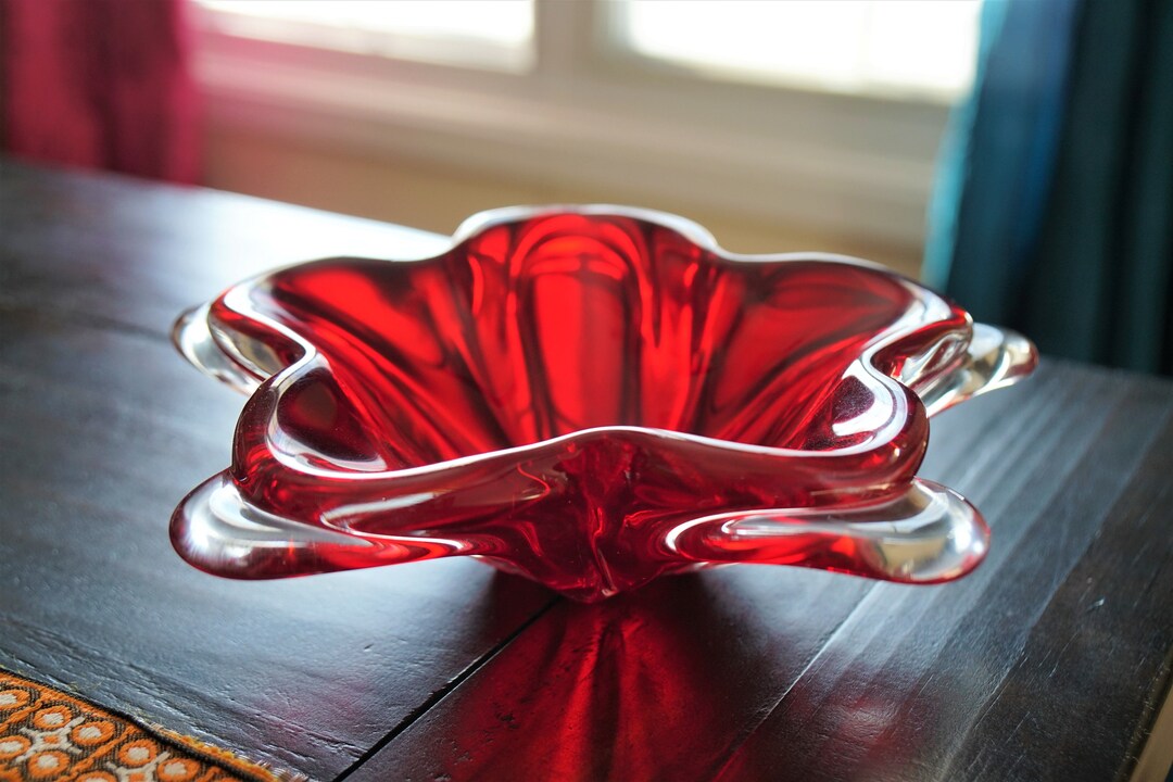 Mid Century Art Glass Candy Dish Bowl Ashtray Etsy