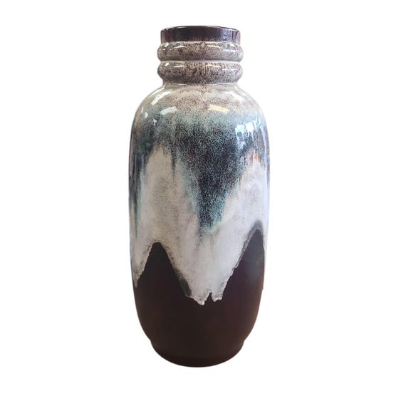 Vintage West German Pottery Vase | Large Floor Vase by JASBA | Drip Glaze | 1970s | Fat Lava | 168-50 | WGP | Collectible | Home Decor
