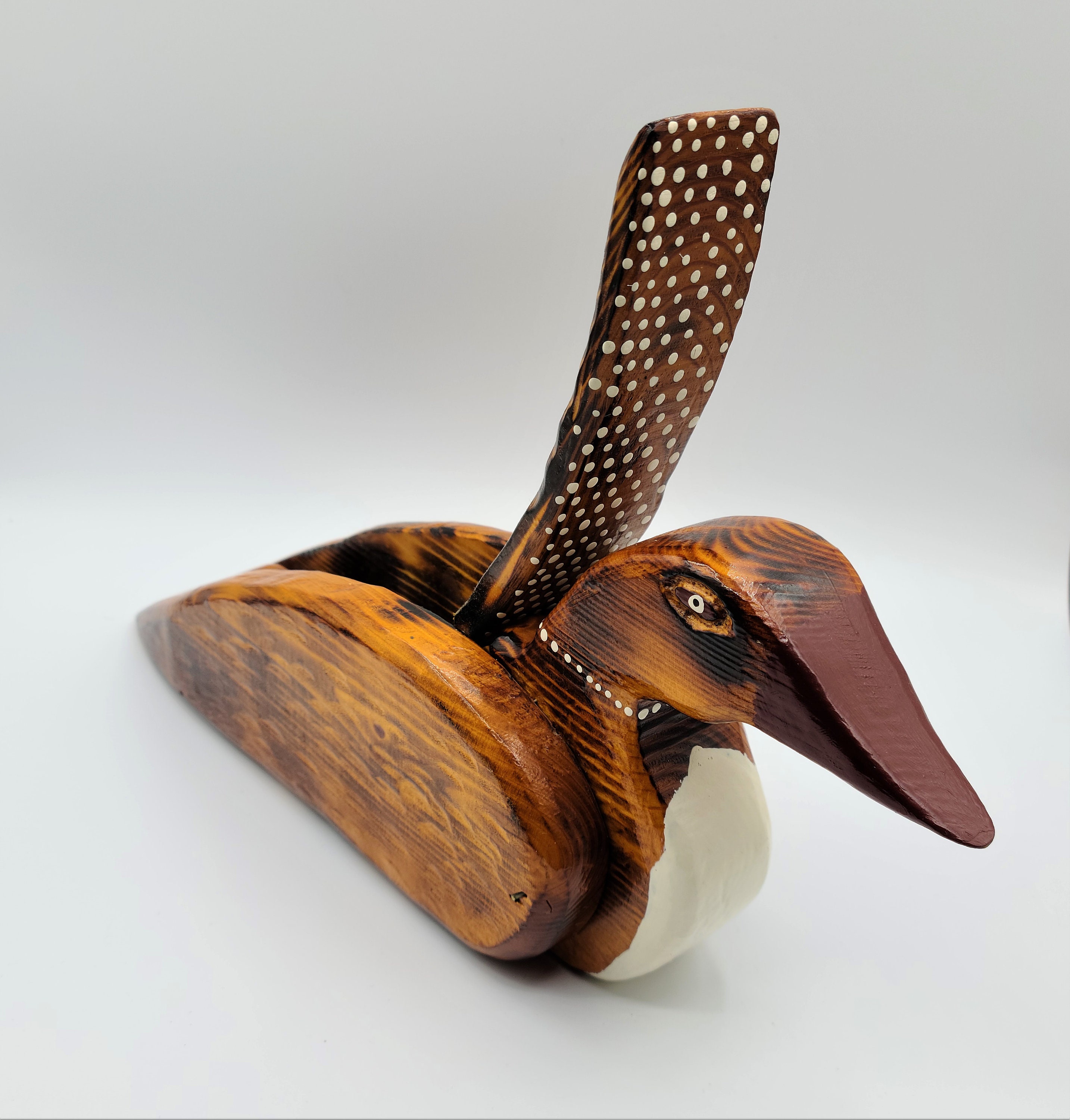 Vintage Handcarved Wooden Duck Box With Lid Handpainted Etsy