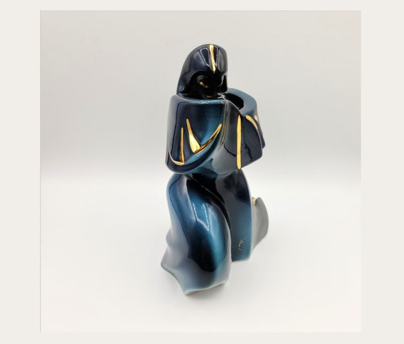 Vintage Apulum Lucru Manual Porcelain Figurine Vase ~ Art Deco Style Romanian Glazed Ceramic ~ Bud Vase ~ Home Decor
