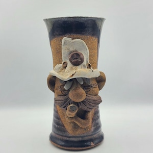 Vintage Mahon Pottery Stoneware Mug | Cowboy Hat With Cigar | Ugly Funny Goofy Face Mug | Signed | Handmade | Ceramic Drinkware