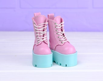 Pink boots with blue soles for Paola Reina dolls