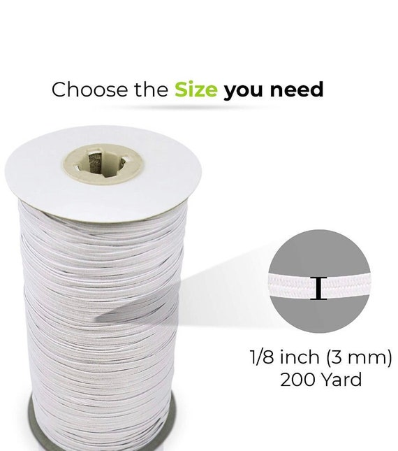 Buy 3mm 6mm Flat Elastic Band Elastic Ribbon Yards 1/8' 1/4' White Braided  Elastic for Sewing Clothing Face Mask and Crafts Ribbed Sew Elastic Online  in India 