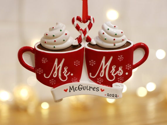 Personalized Mrs. & Mr. Mugs Resin Ornament