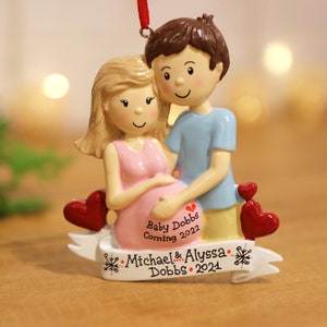 Expecting Couple Personalized Christmas Ornament, We are Expecting Ornament, Parents To Be Gift, Pregnancy Ornament.