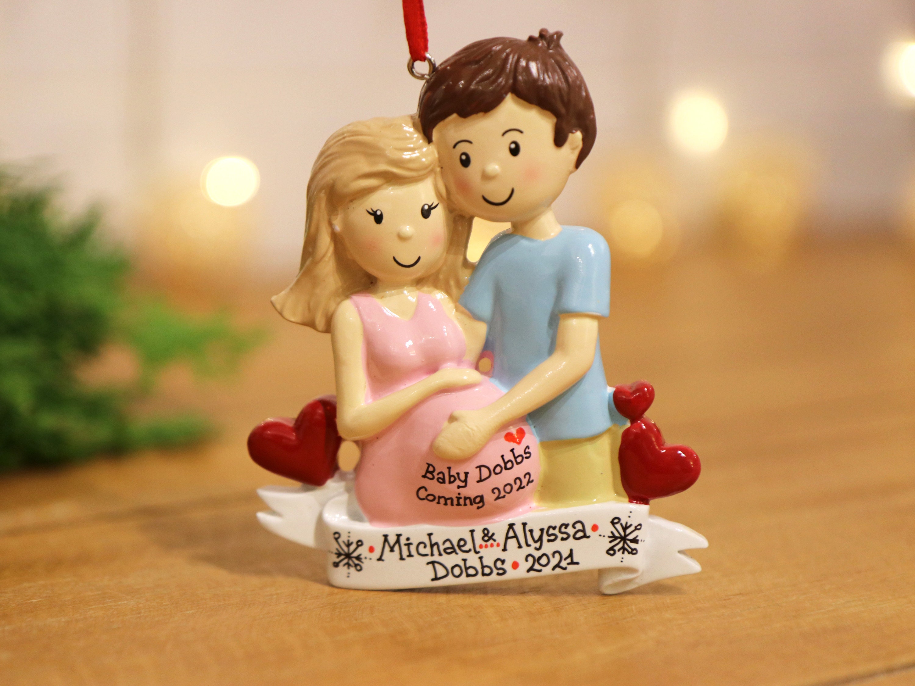Expecting Couple Personalized Christmas Ornament, We are Expecting Or…