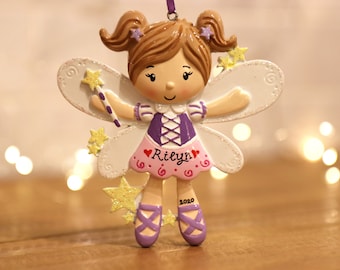 Fairy Girl gepersonaliseerd kerstornament, sprookjesprinses, klein meisje ornament, cadeau voor meisje, peuter ornament.