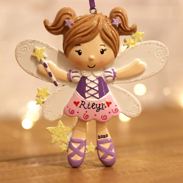 Fairy Girl Personalized Christmas Ornament, Fairy Princess, Little Girl Ornament, Gift for Girl, Toddler Ornament.