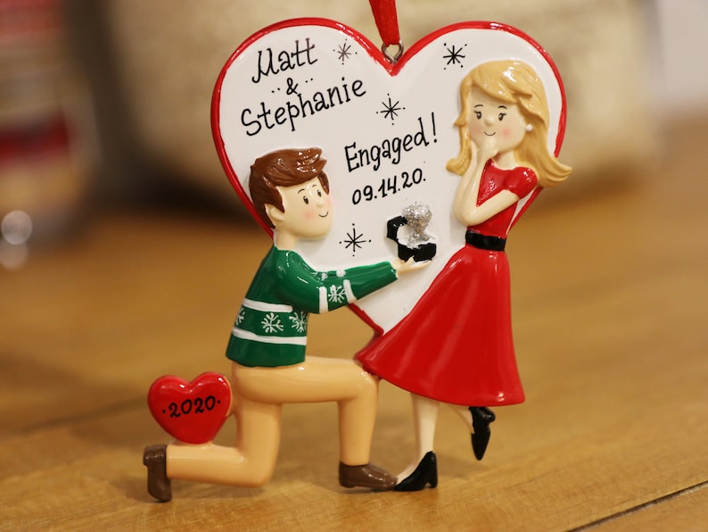 Engagement Couple Christmas Ornament, Engagement Gift, Custom Proposal Ornament, Engaged Couple, She Said Yes we are engaged marry me ornament first christmas engaged