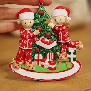 Couple in Christmas Pajamas Personalized Christmas Ornament, Our First ...