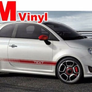 Side Stripes Fits: Fiat 500 Custom Vinyl Decal Graphics Abarth Style