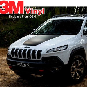 Hood Stripe Fits: 2014-2024 Jeep Cherokee T-HAWK Trailhawk  3M Vinyl Graphics Stripes Decals