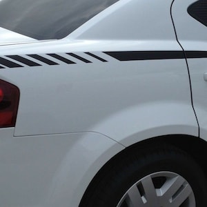 Strobe Stripes Fits: 2008 - 2015 Dodge Avenger Hood Trunk  Decals Graphics for 3M