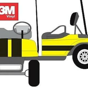 Golf Cart Racing Stripes 3M Decal Graphic Sticker EZ Go Club Car Yamaha HDK GEM