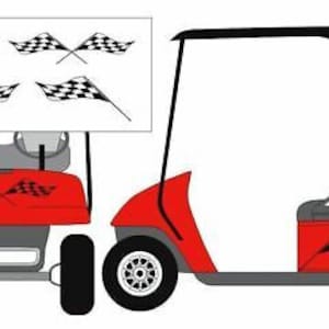 Checkered Racing Flag Stripe Golf Cart 3M Decal Sticker EZ Go Club Car Yamaha