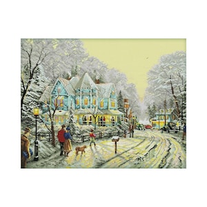 Holiday Winter Season Christmas Holiday Gathering Counted Cross stitch Instant Download PDF Pattern