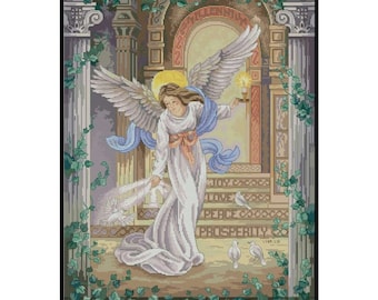 Serenity Guardian Angel Joy Love Peace Prosperity Counted Cross stitch Instant Download PDF Pattern