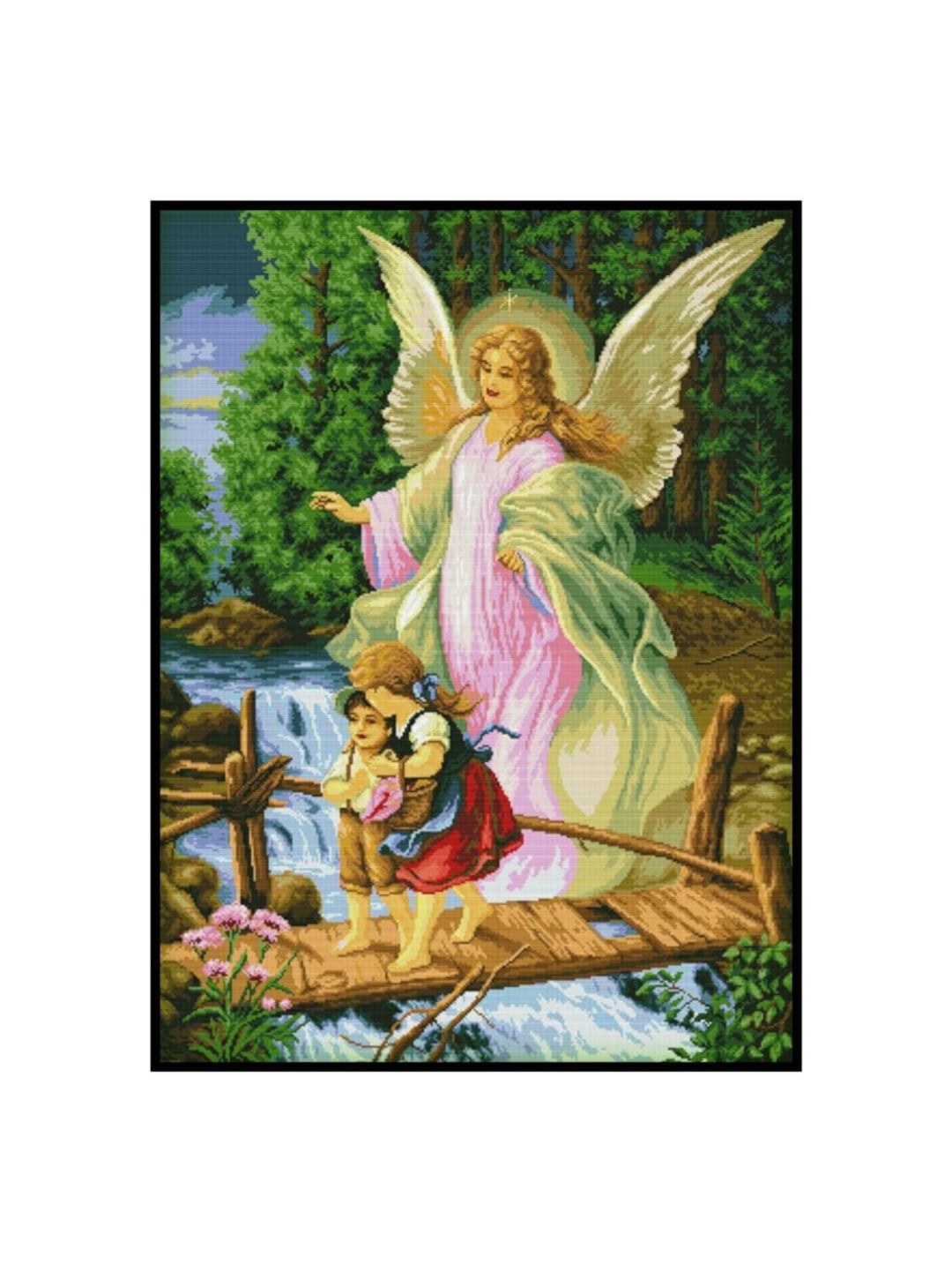 children-guardian-angel-bridge-counted-cross-stitch-instant-download-pdf-pattern-etsy