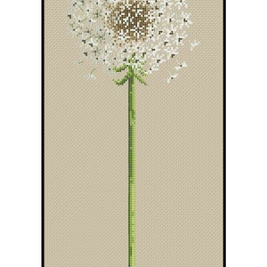 Paardebloem bloei bloem planten natuur geteld kruissteek pdf-patroon direct downloaden