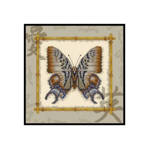 Butterfly Insects Animals Oriental Counted Cross stitch Instant Download PDF Pattern
