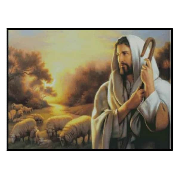 Jesus Christ Good Shepherd Sheep Animals Religious Christianity Counted Cross stitch Instant PDF Pattern