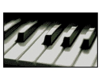 Piano Keyboard Music Arts Embroidery Counted Cross stitch Instant Download PDF Pattern