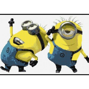 Minions Cartoons Animation Embroidery Counted Cross stitch Instant Download PDF Pattern