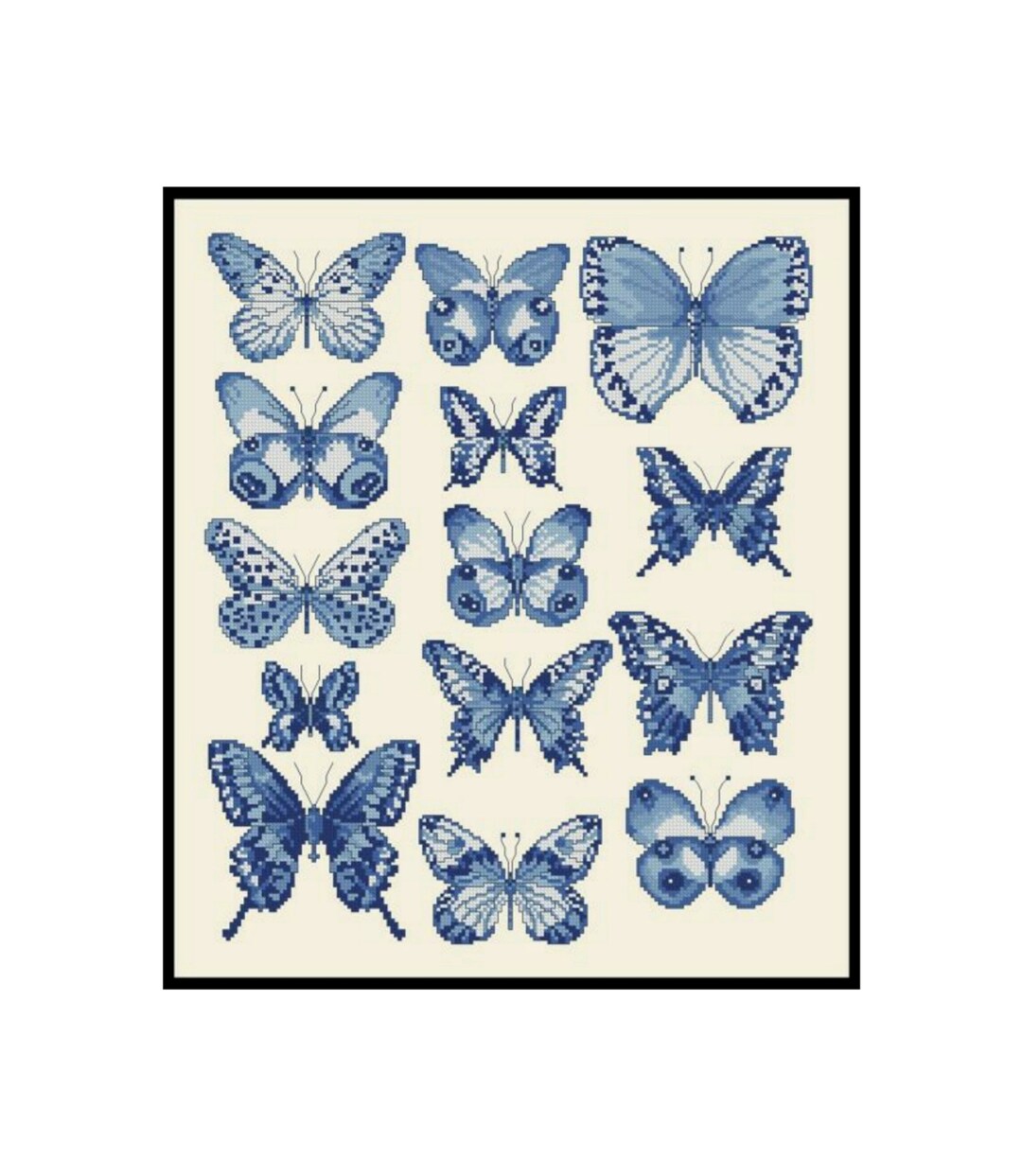 Blue Butterfly Insects Sampler Counted Cross Stitch Instant Download ...