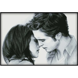 Movie Twilight Saga Kissing Scene Love Couple Counted Cross stitch Instant Download PDF Pattern