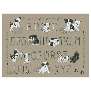 Alphabet Puppy Dogs Abc Fun Animals Counted Cross stitch Instant Download PDF Pattern