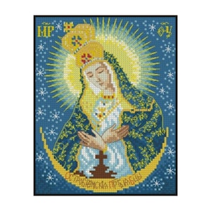Virgin Mary Mother God Religious Embroidery Counted Cross stitch Instant Download PDF Pattern